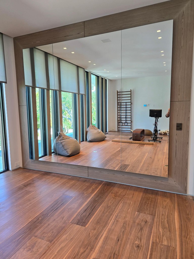 Full-height gym mirror wall installed in Cupertino